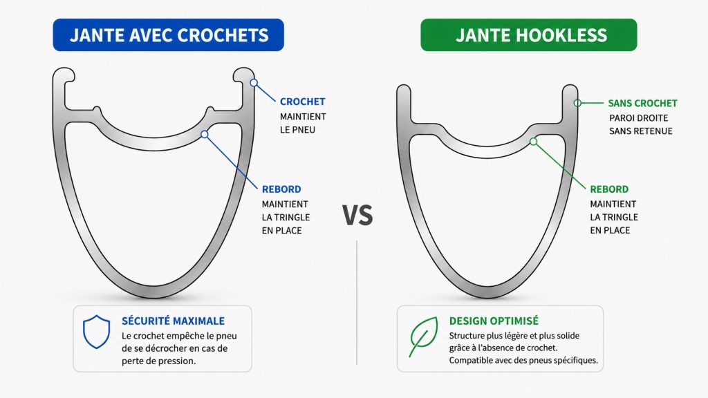 différences jantes avec ou sans crochets